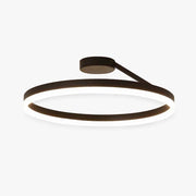 Solen Modern Circle Flush Mount Ceiling Light, Black & White - Lamp Copper