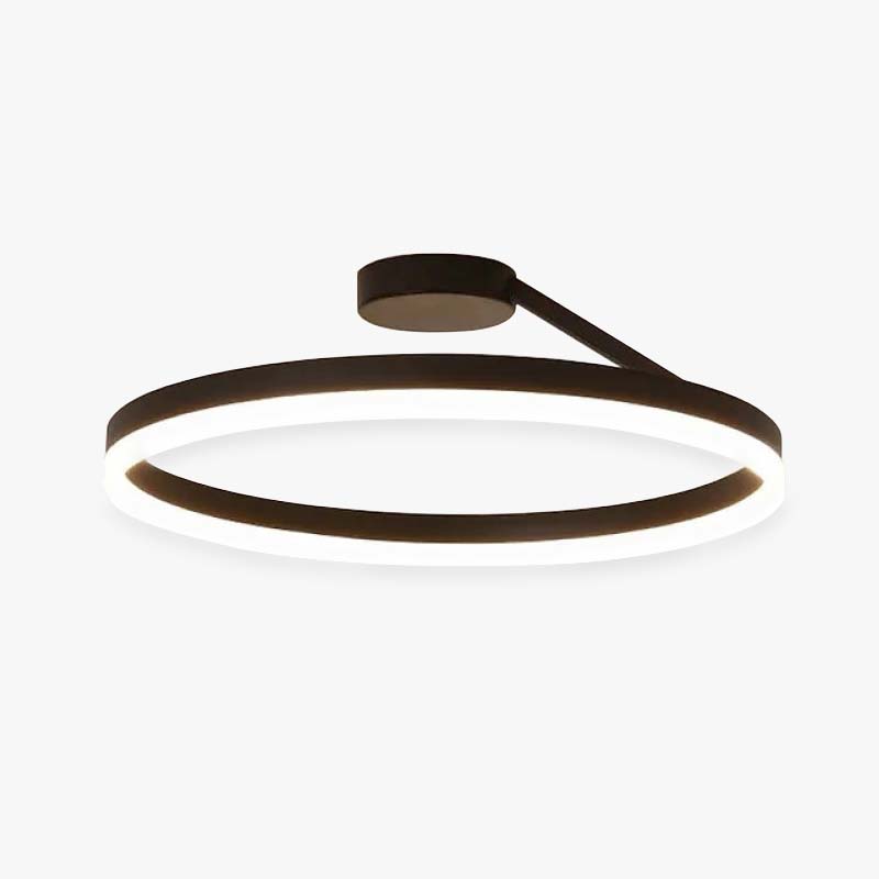 Solen Modern Circle Flush Mount Ceiling Light, Black & White - Lamp Copper