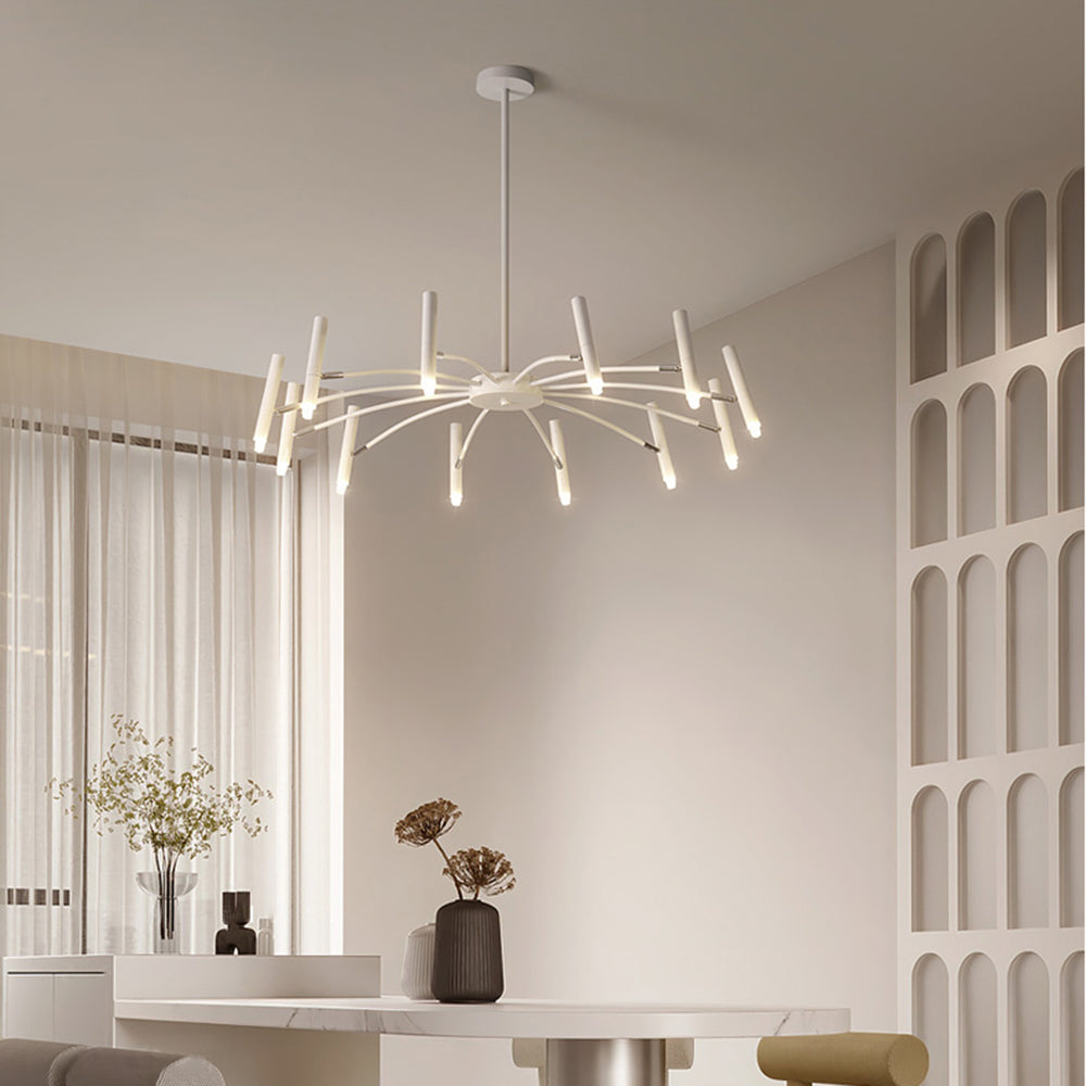 Arisha Modern Blown Linear Metal Multi-heads Chandelier - Lamp Copper