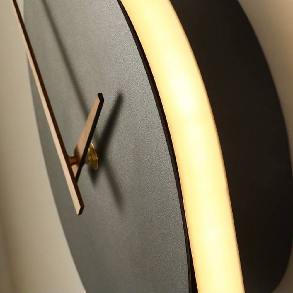 Arisha Nordic Clock Wall Lamp, Gold & Black - Lamp Copper