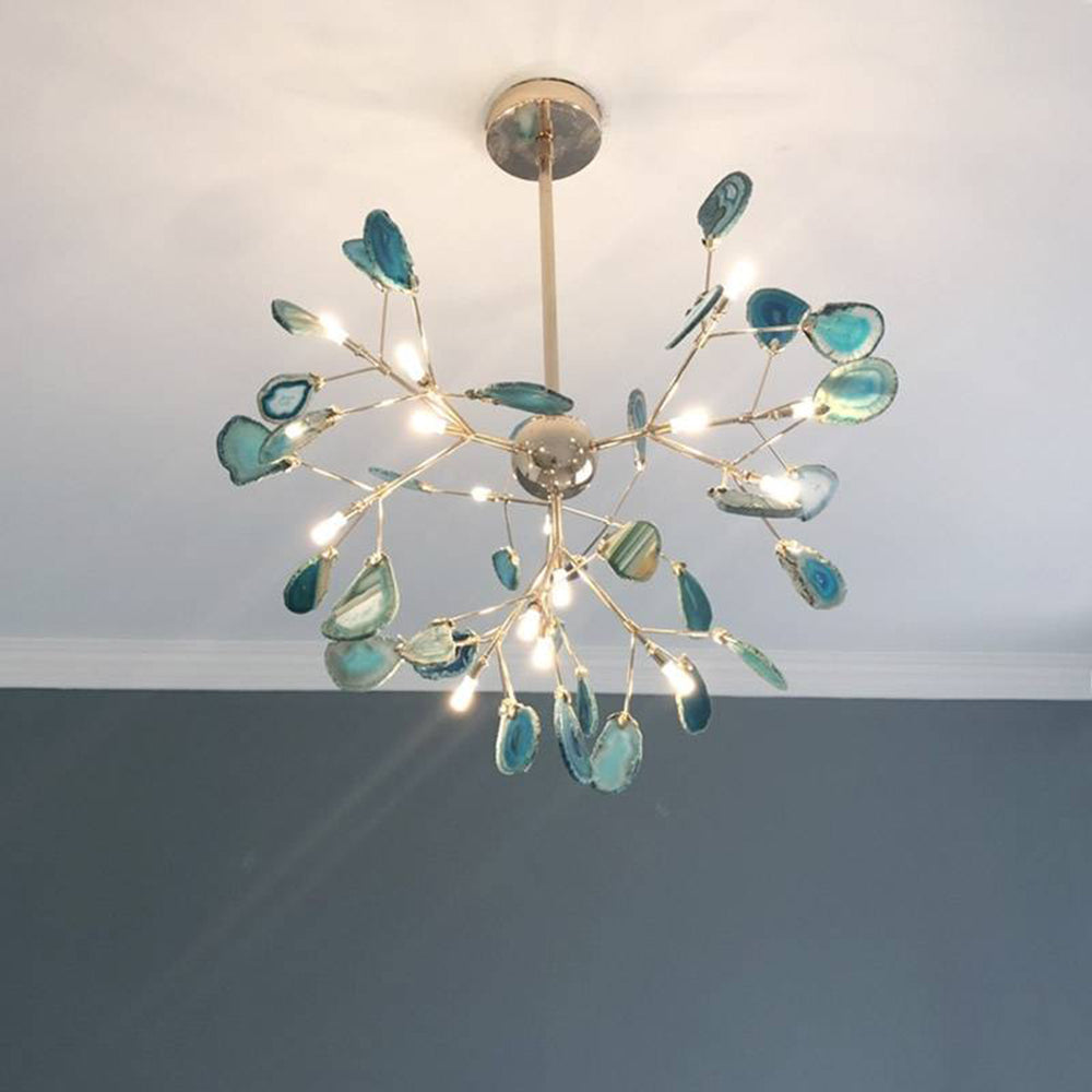 Arisha Flower Branch Semi-flush Mount Ceiling Light, 4 Colour - Lamp Copper
