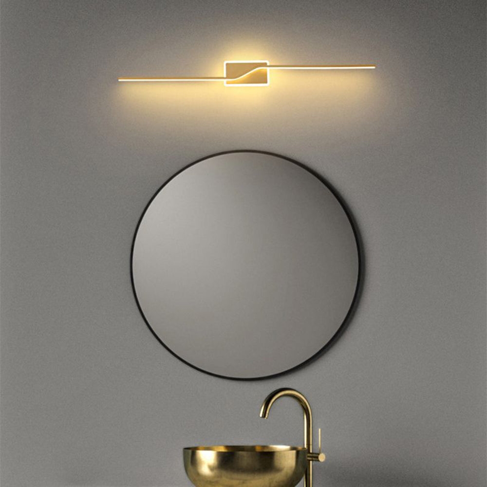 Arisha Luxury Curved Linear Metal Wall Lamp, Gold - Lamp Copper