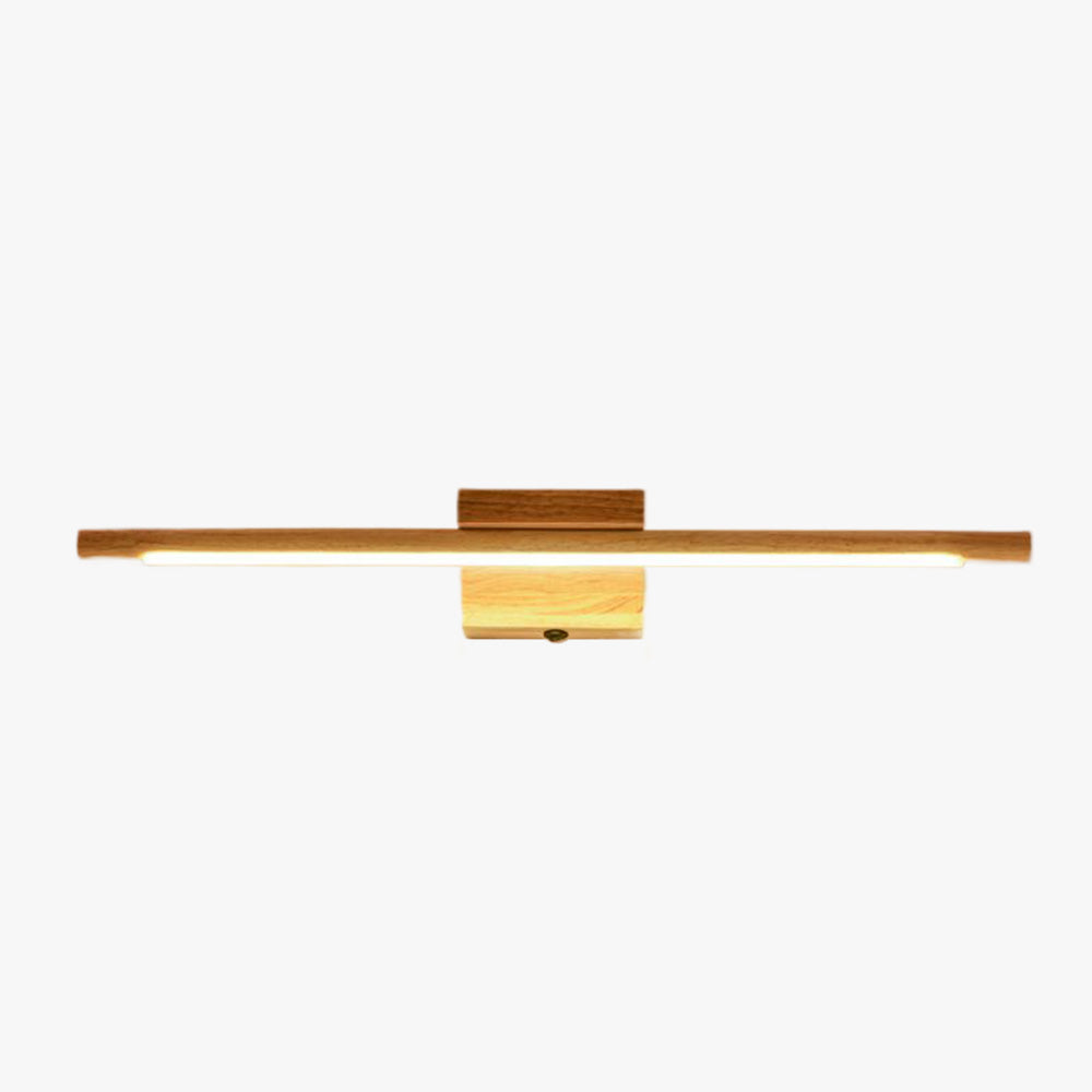 Muto Nature Wood Linear Mirror Front Vanity Wall Lamp - Lamp Copper