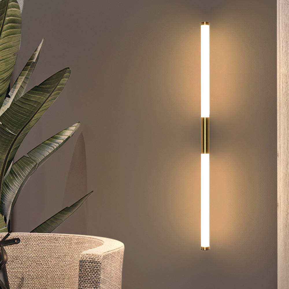 Arisha Modern Linear Cooper White Mirror Front Wall Lamp - Lamp Copper