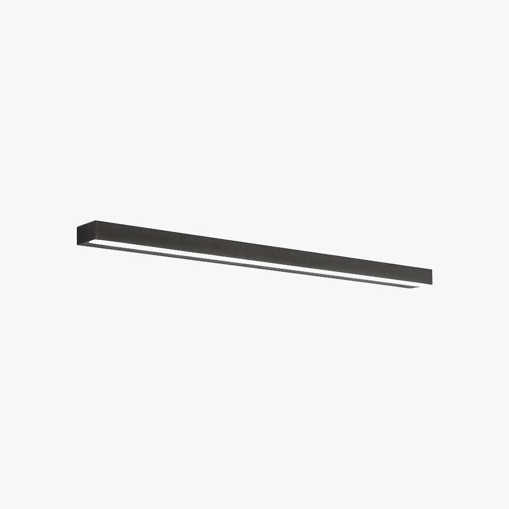 Arisha Modern Rectangular Linear Mirror Front Wall Lamp, Black - Lamp Copper