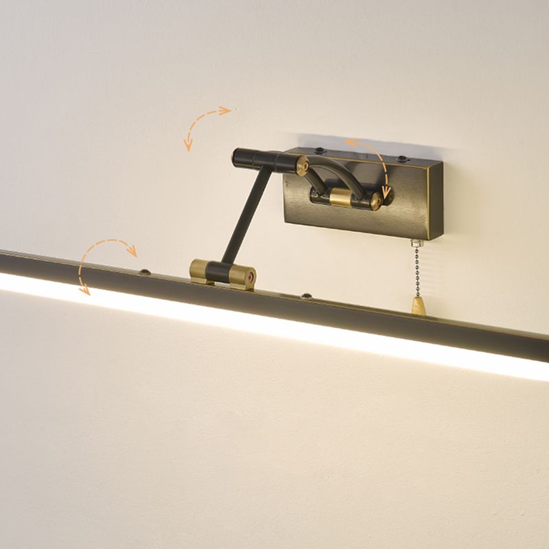 Arisha Linear Arc Light Poles Metal Black Vanity Wall Lamp - Lamp Copper
