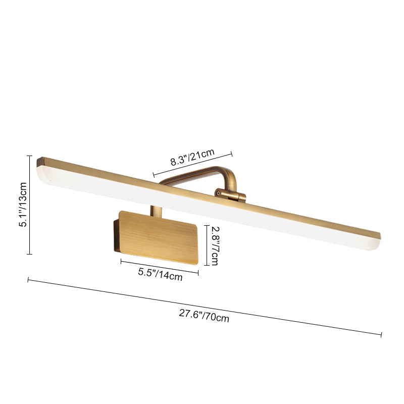 Oravel Linear Metal Acrylic LED Vanity Light - Lamp Copper