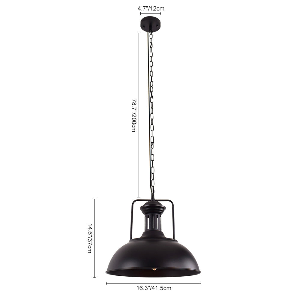 Ulven Industrial Metal Dome Pendant Light - Lamp Copper