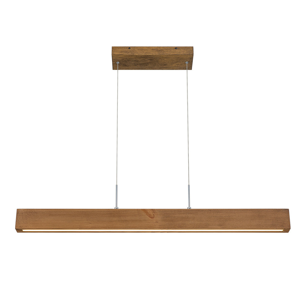 Zefyr Modern Minimalist LED Linear Wood Chandelier - Lamp Copper