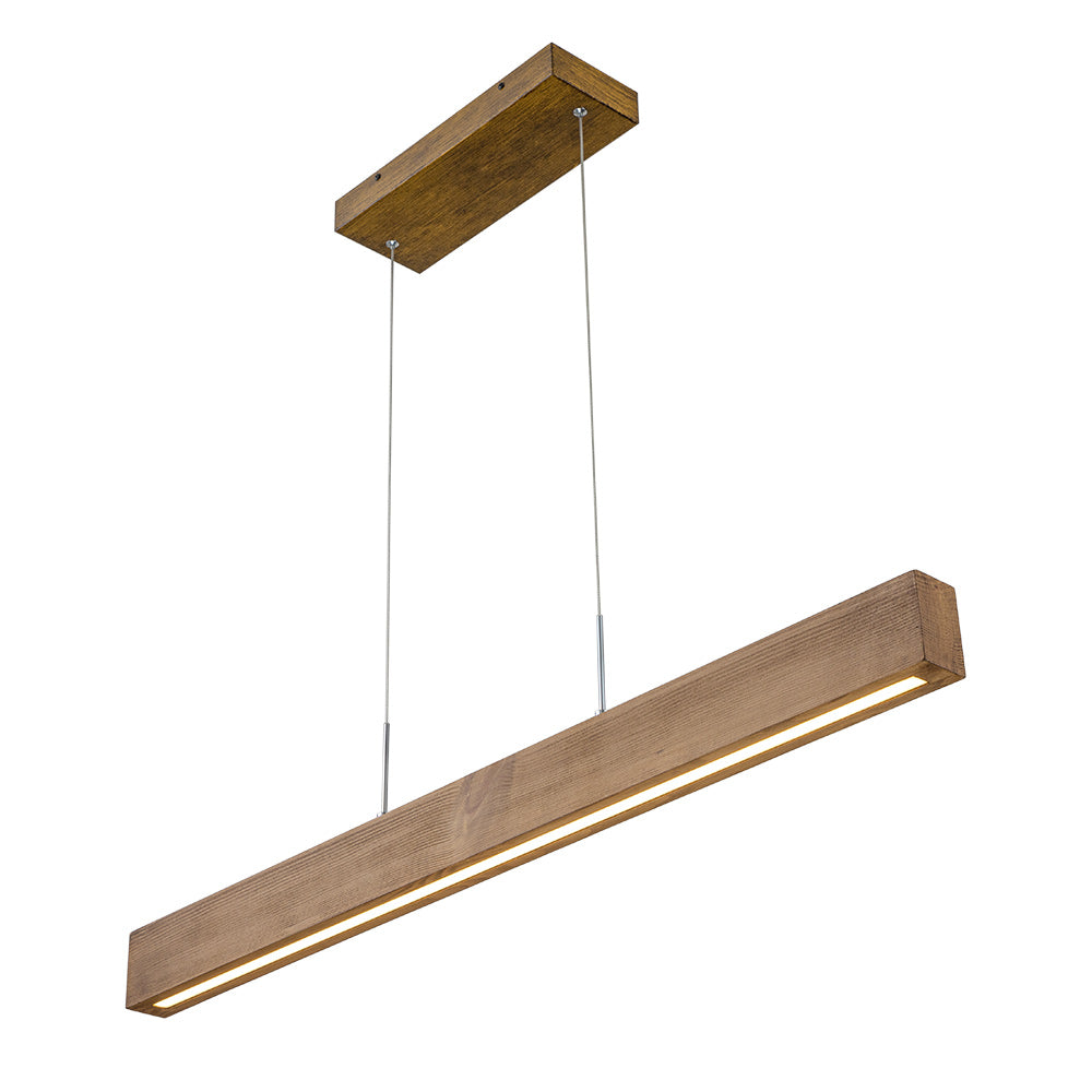 Zefyr Modern Minimalist LED Linear Wood Chandelier - Lamp Copper