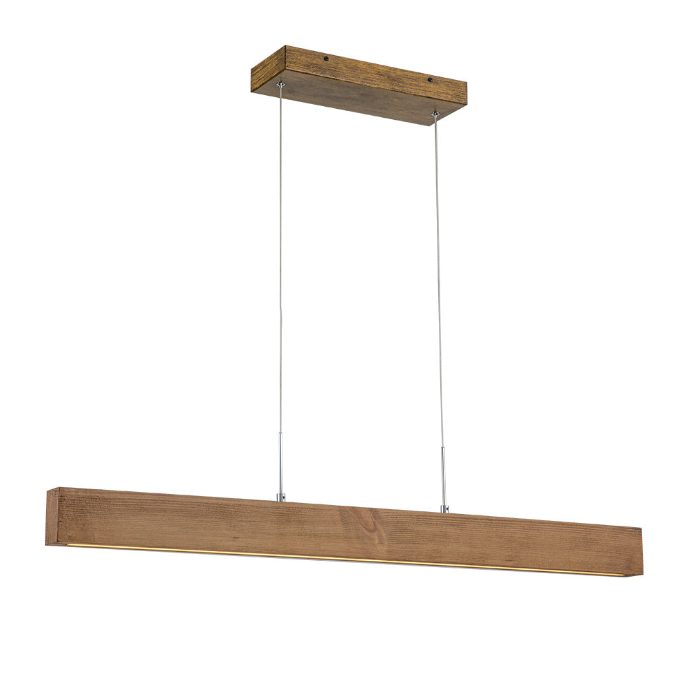 Zefyr Modern Minimalist LED Linear Wood Chandelier - Lamp Copper