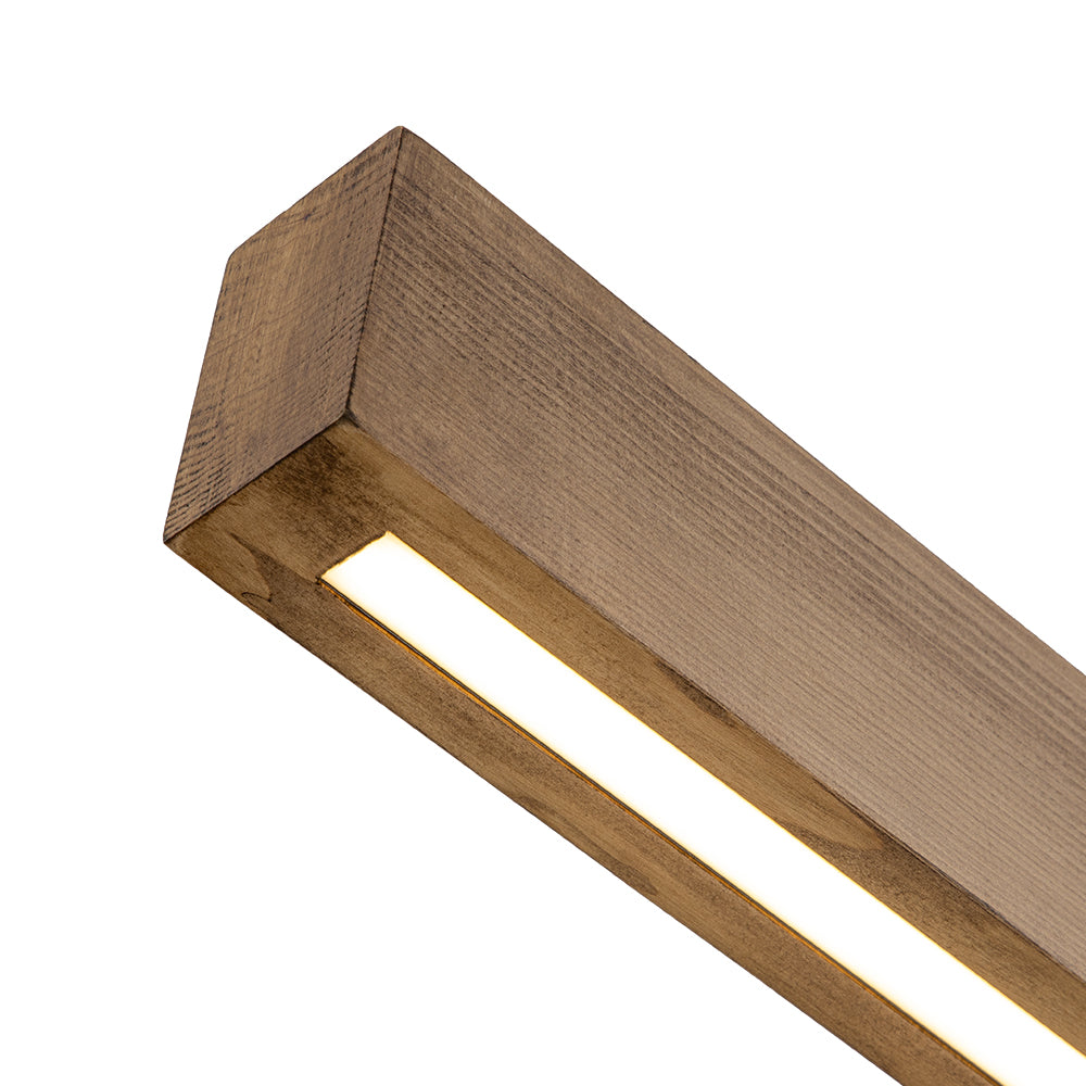 Zefyr Modern Minimalist LED Linear Wood Chandelier - Lamp Copper