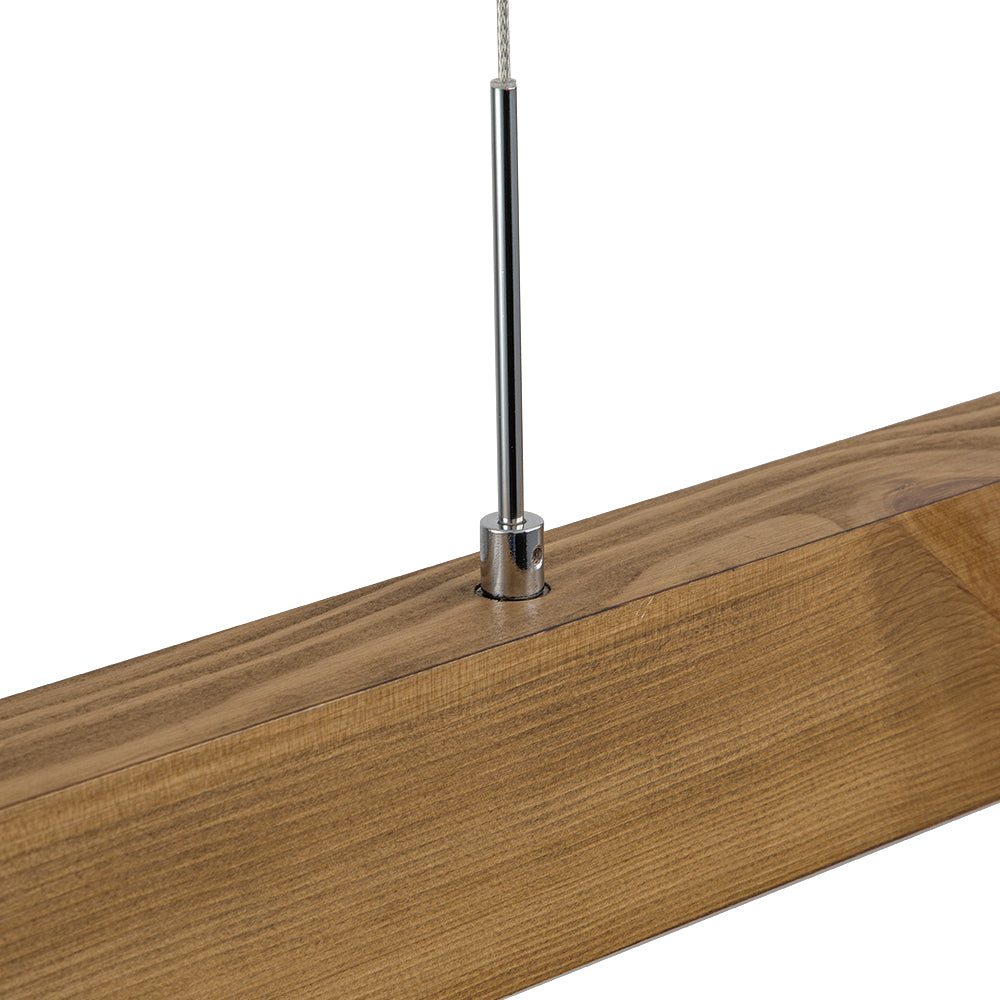 Zefyr Modern Minimalist LED Linear Wood Chandelier - Lamp Copper