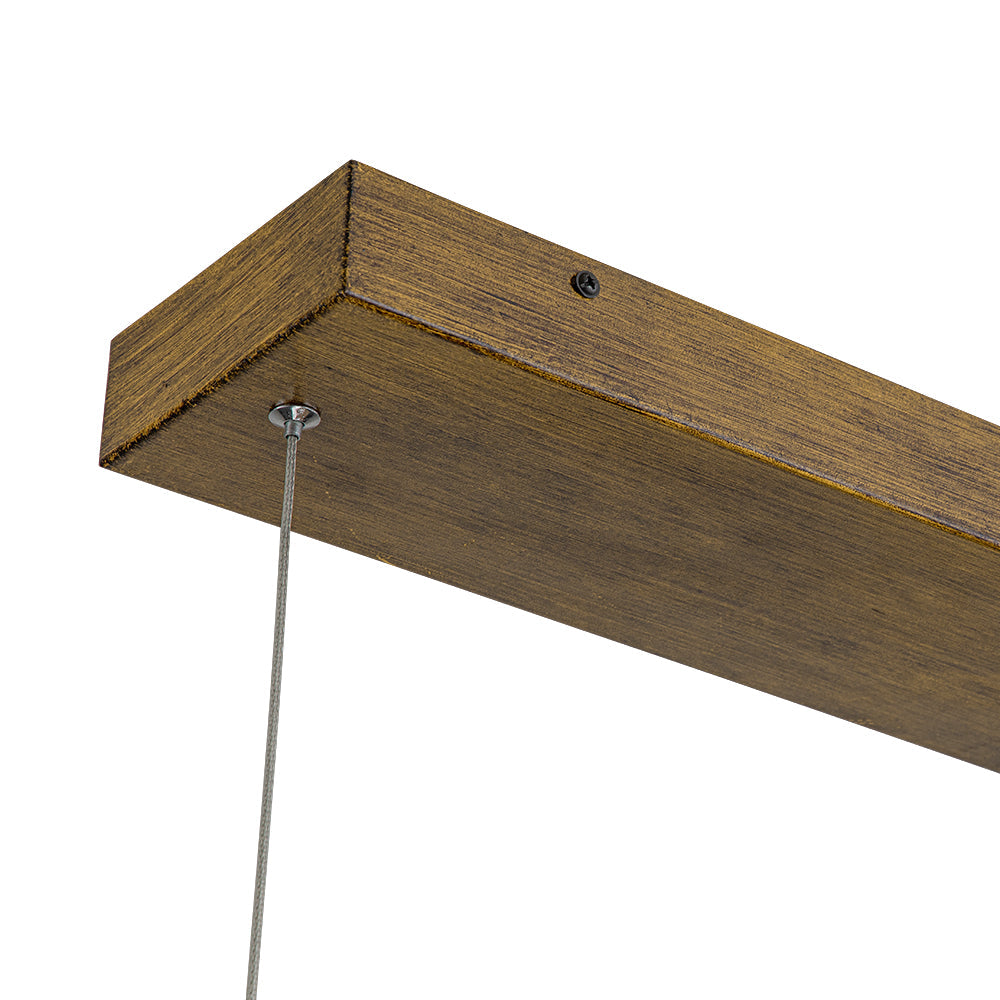 Zefyr Modern Minimalist LED Linear Wood Chandelier - Lamp Copper