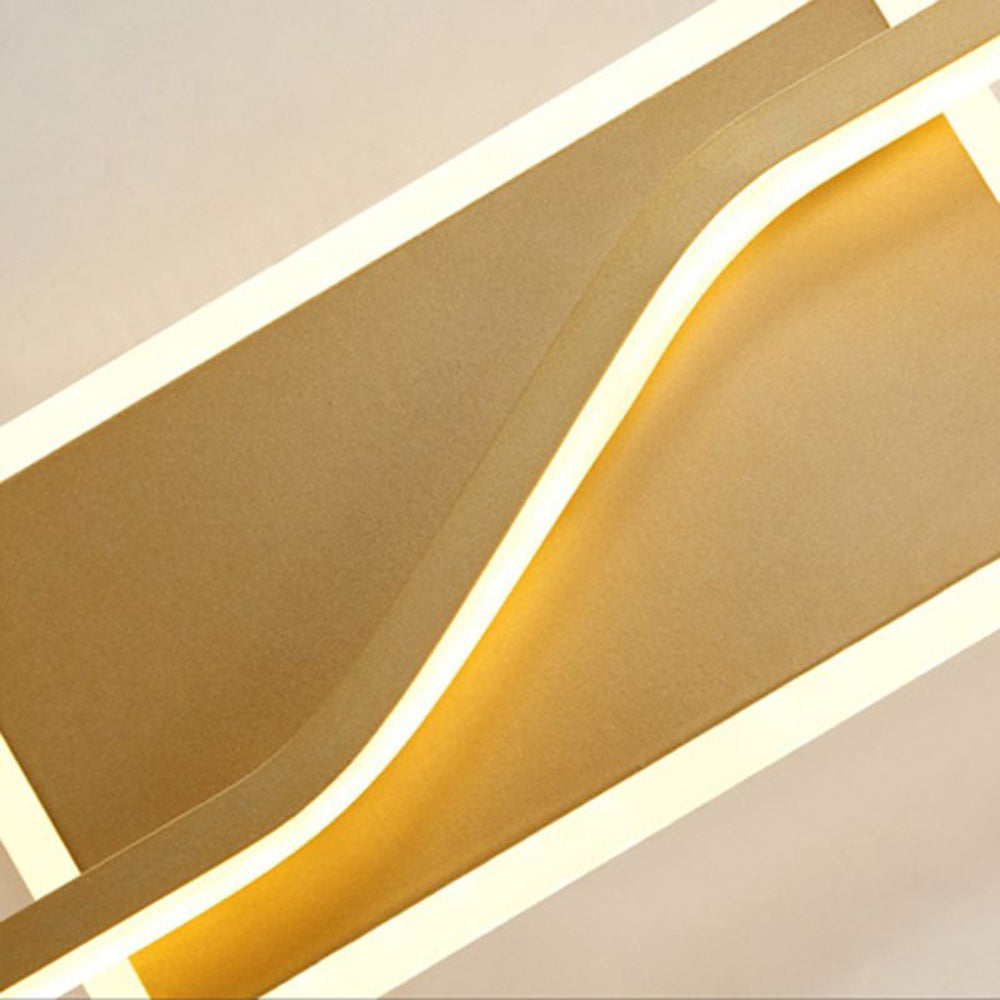 Arisha Luxury Curved Linear Metal Wall Lamp, Gold - Lamp Copper