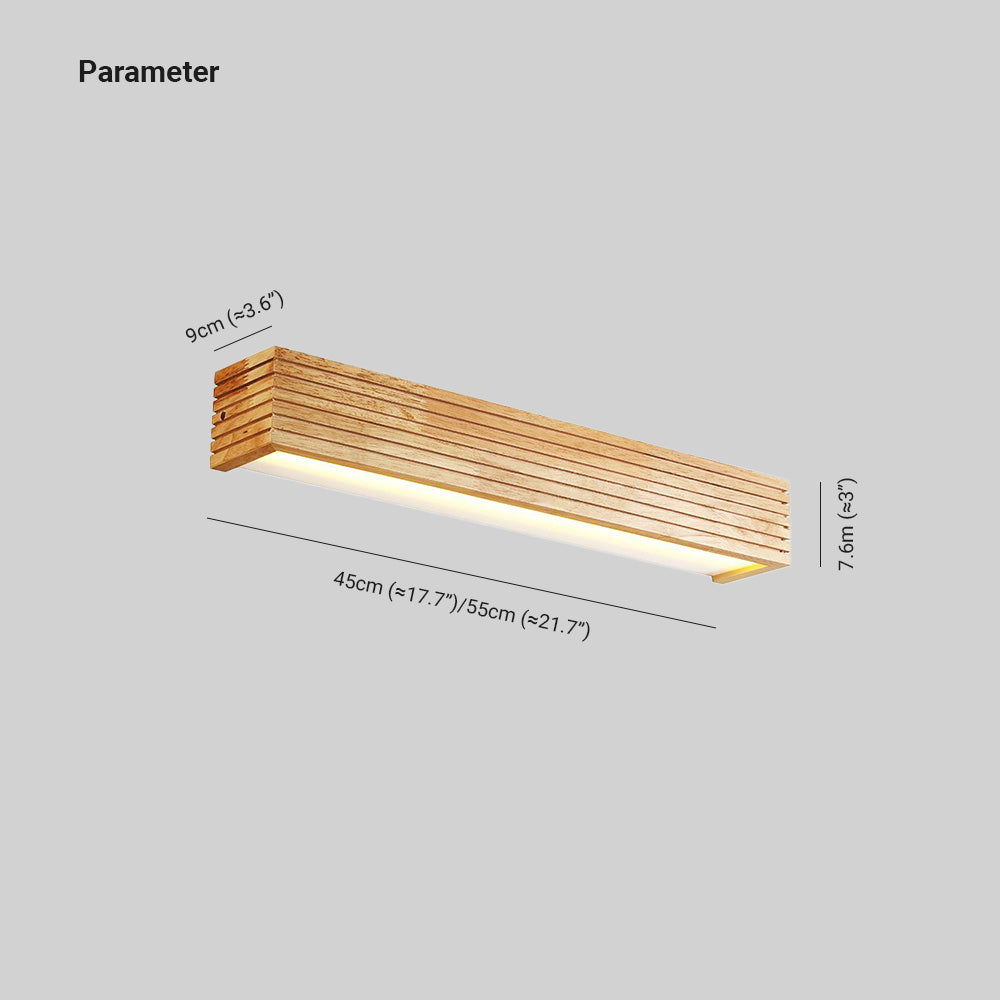 Muto Modern Wooden LED Indoor Wall Light, Bedroom - Lamp Copper