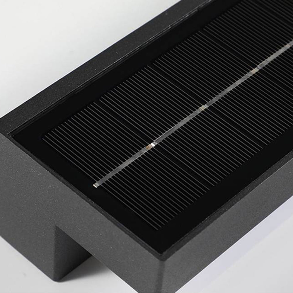 Ray Minimalist Solar Linear Acrylic Outdoor Wall Lamp, Black - Lamp Copper