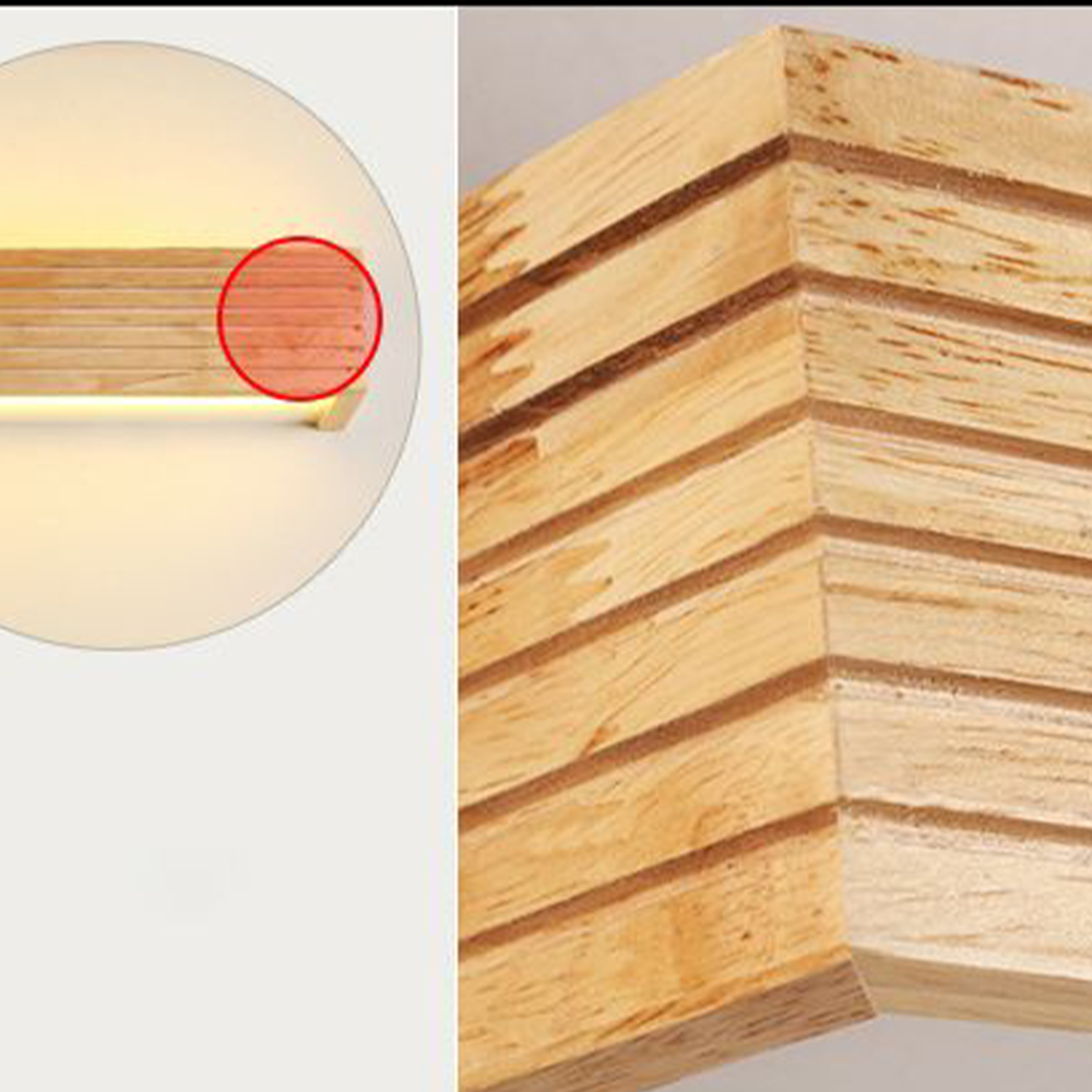 Muto Modern Wooden LED Indoor Wall Light, Bedroom - Lamp Copper