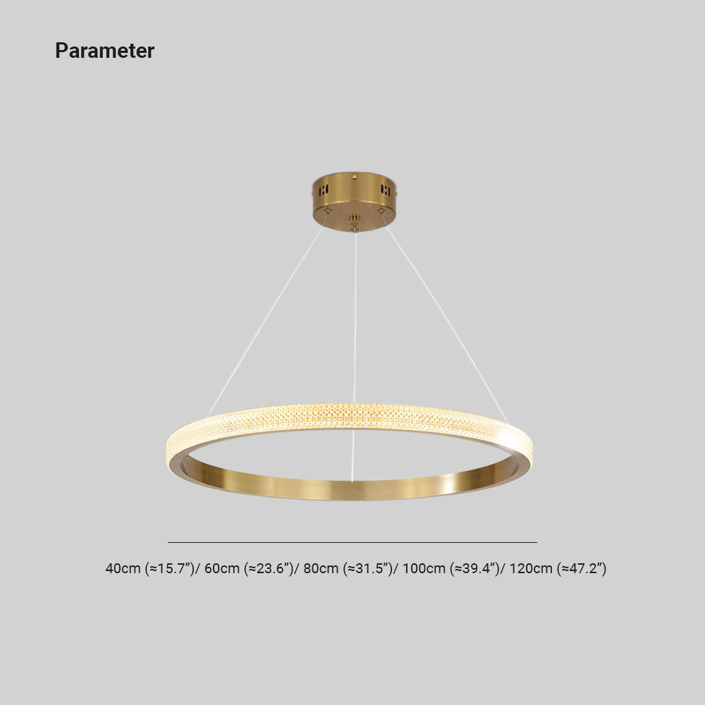 Kristy Modern Ring Metal/Arcylic LED Pendant Light, Black/Gold - Lamp Copper