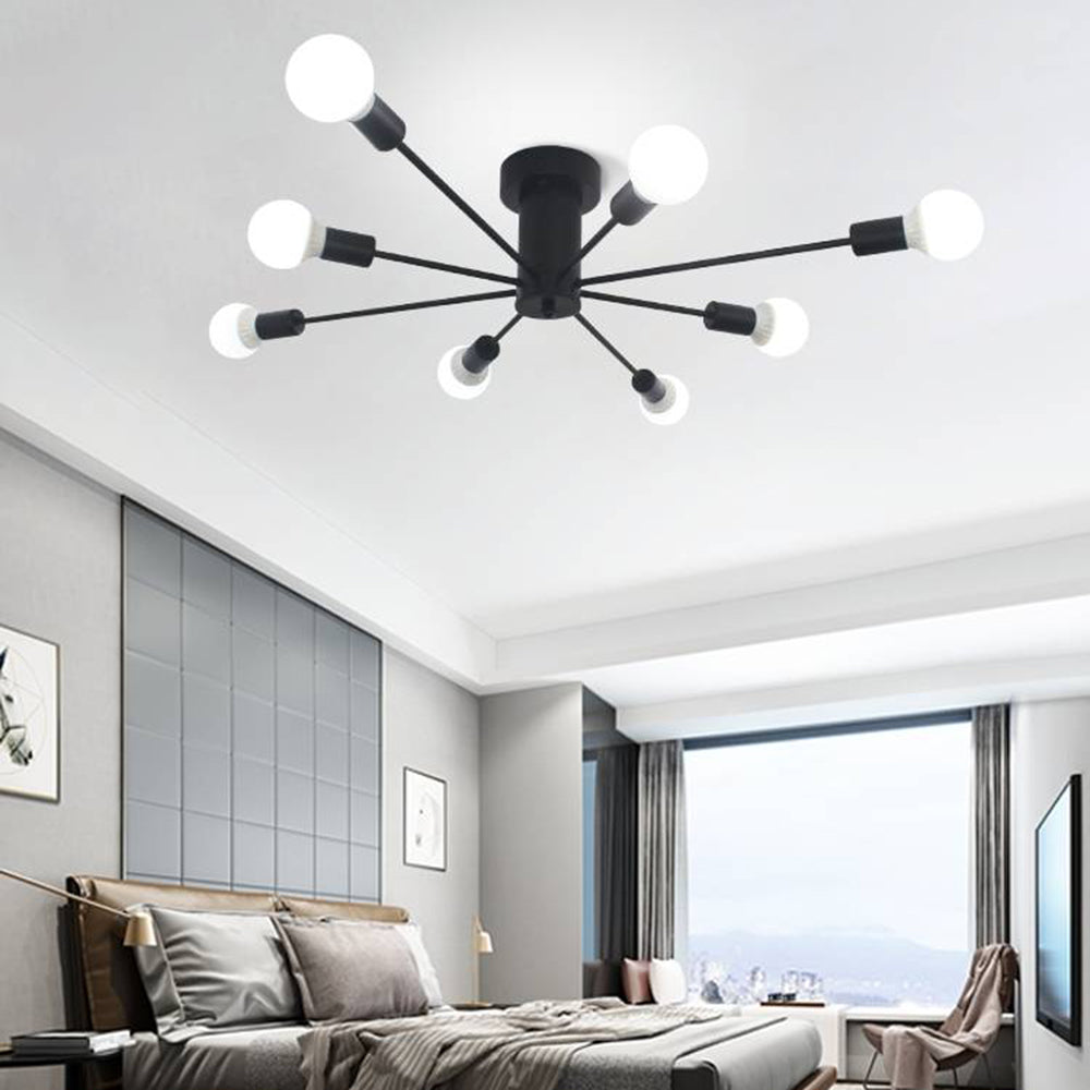 Silva Modern Simple Flush Mount Ceiling Light, 6/8/10 Heads - Lamp Copper