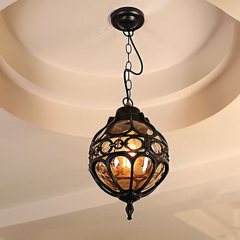 Silva Loft Sphere Vintage Farmhouse Rustic Pendant Light Black/Bronze Dining Room - Lamp Copper