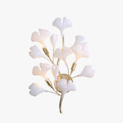 Olivia Decorative Flower in Golden White Ceramic Wall Lamp - Lamp Copper
