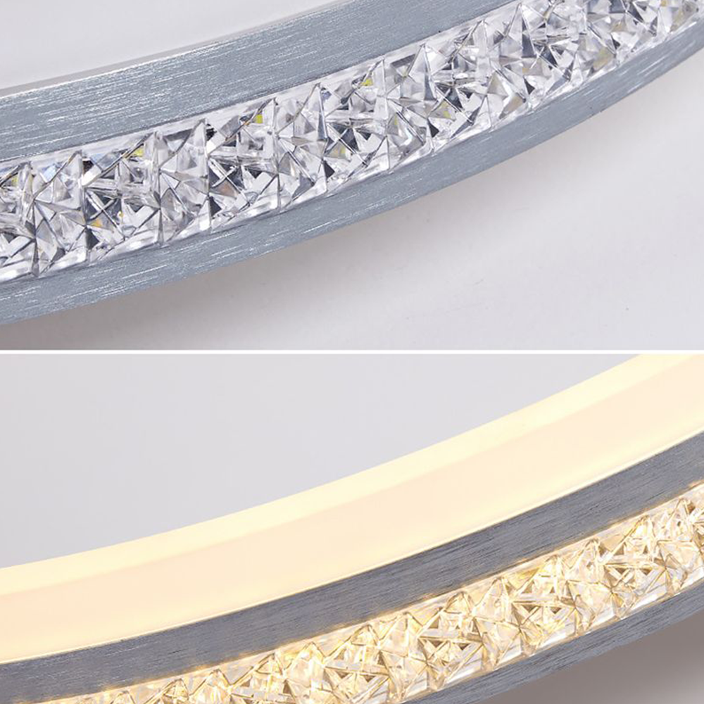 Arisha Modern Ring Metal/Acrylic Flush Mount Ceiling Lights, Silver - Lamp Copper