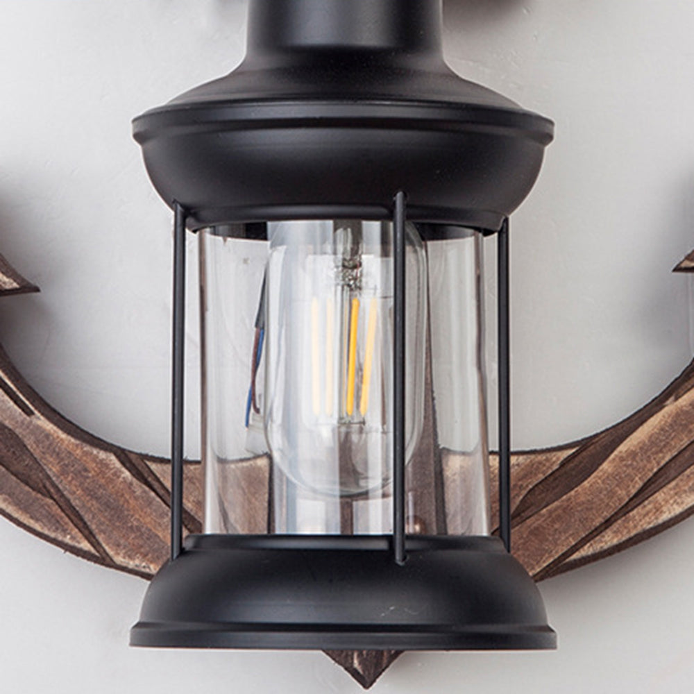 Epoch Anchor Lantern Wall Lamp, Vintage/Antique, Wood, Bedroom - Lamp Copper
