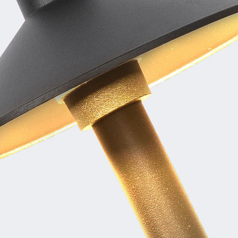 Drex Contemporary Metal Cap-Shaped Outdoor Path Light, Black - Lamp Copper