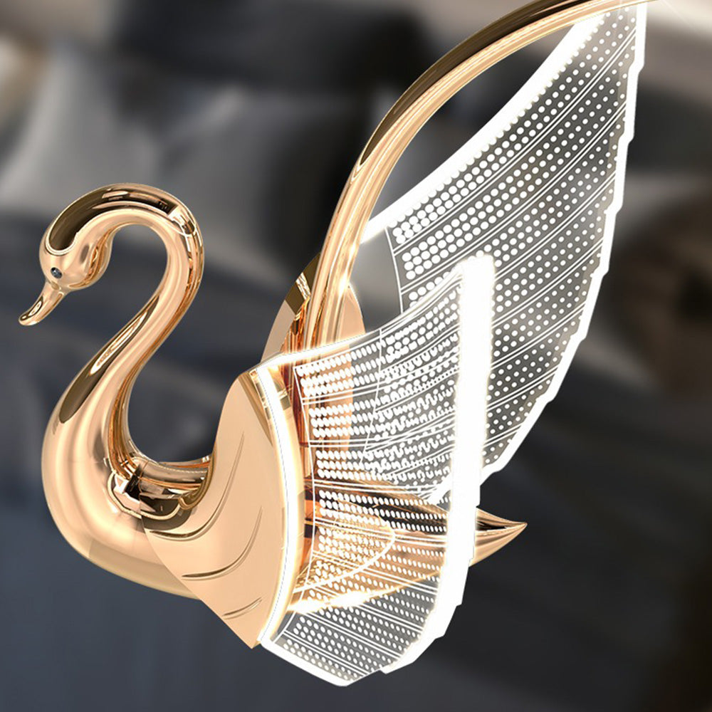 Arisha Modern Creative Swan Pendant Light, 2 Color - Lamp Copper