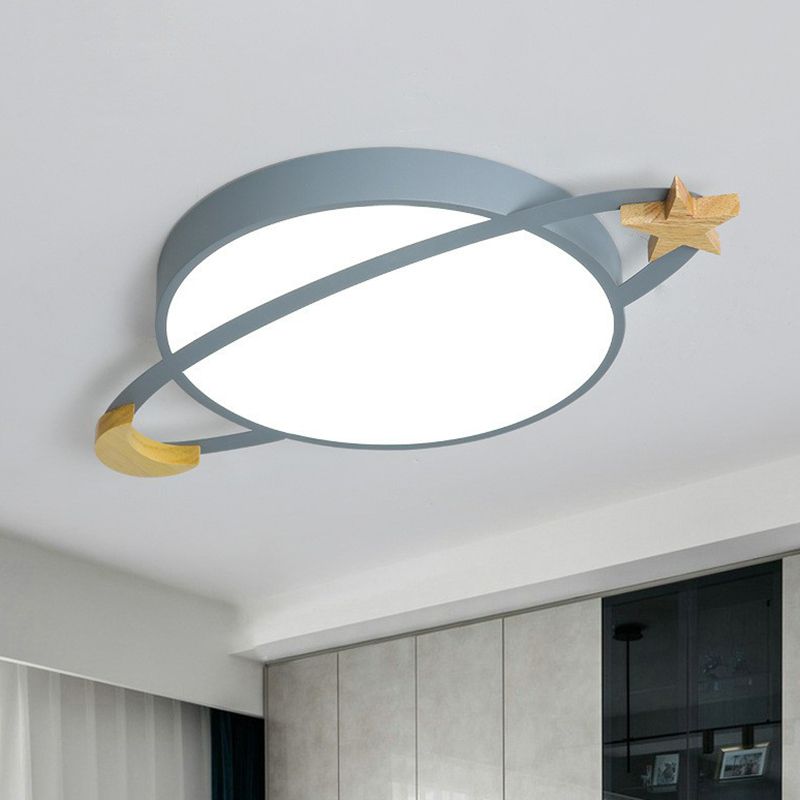 Arisha Modern Acrylic Round Flush Mount Ceiling Light, Grey/White/Green - Lamp Copper
