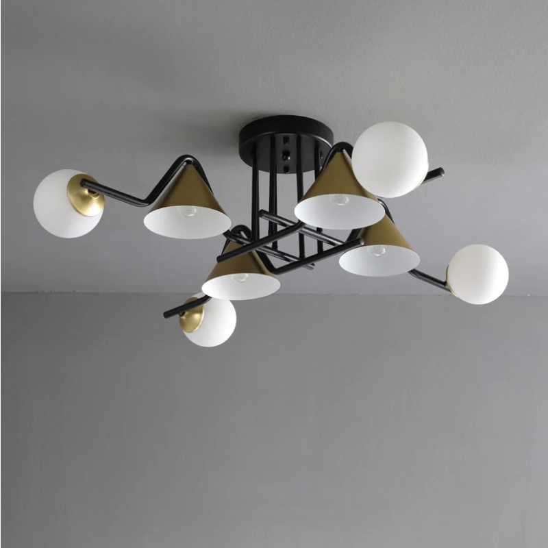 Arisha Design LED Flush Mount Ceiling Light Bedroom/Living Room - Lamp Copper