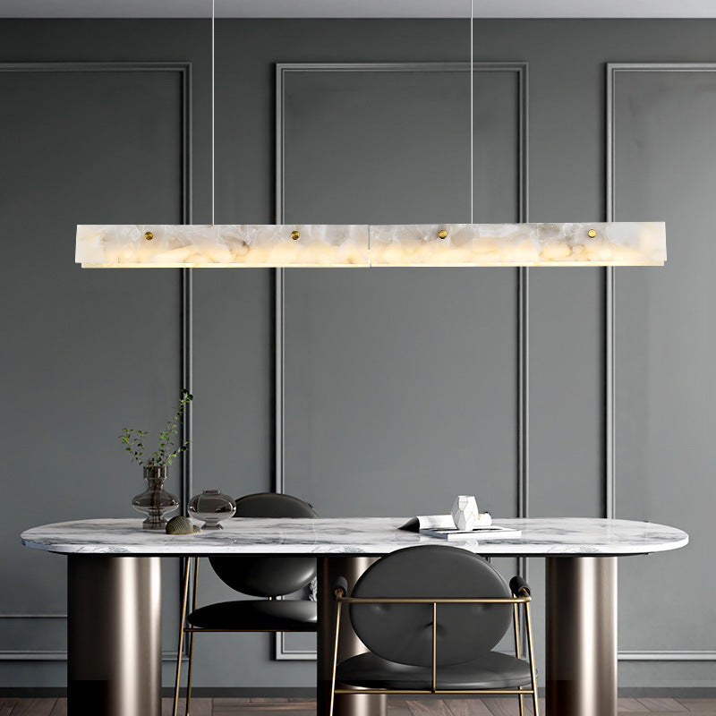 Arisha Modern LED Pendant Light White Marble Dining Room/Bar - Lamp Copper