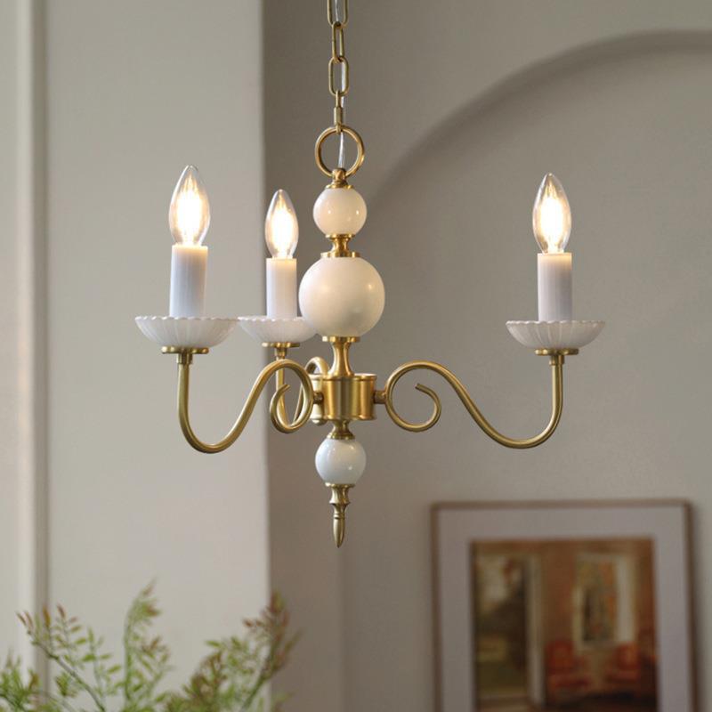 Silva Vintage LED Candle Chandelier Ceramic Bedroom - Letslighting