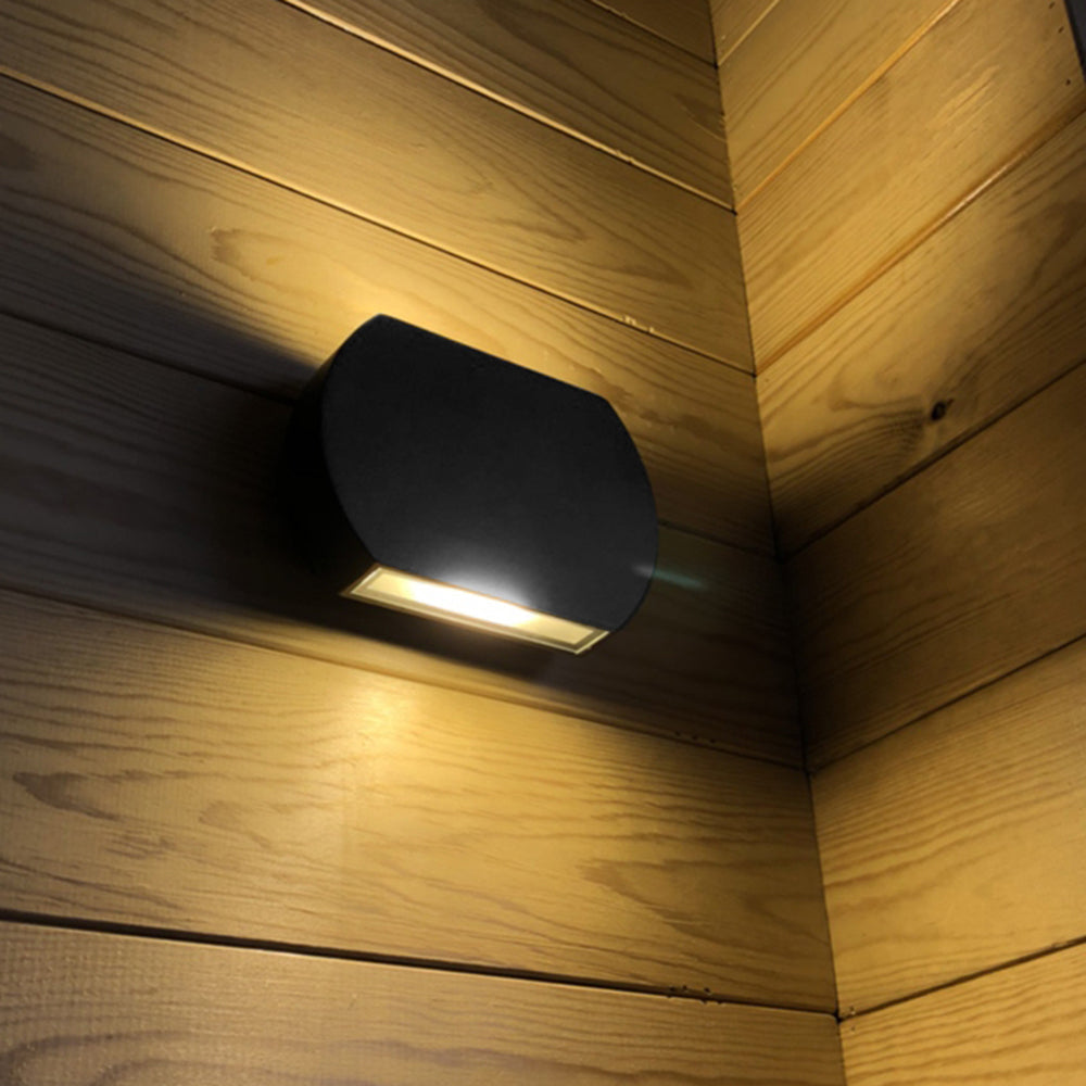 Ray Minimalist Geometric Metal Outdoor Wall Lamp, Black/Grey - Lamp Copper