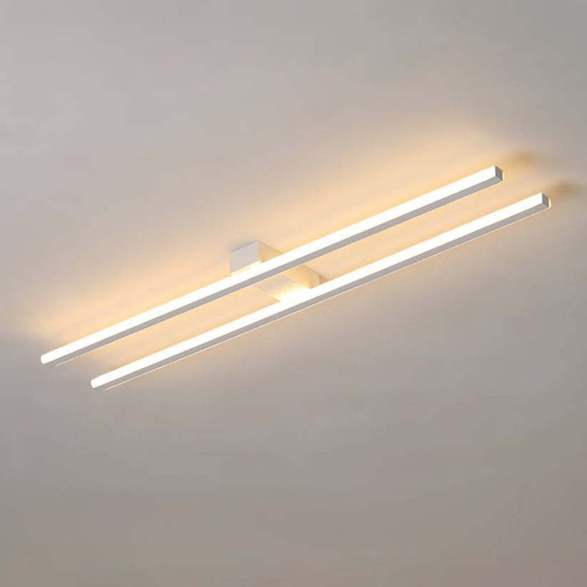 Arisha Modern Minimaliste Flush Mount Ceiling Light, Double-Linear - Lamp Copper
