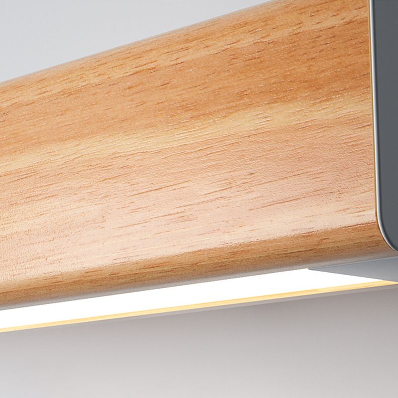 Muto Minimalist Linear Wood Vanity Wall Lamp, Bathroom - Lamp Copper