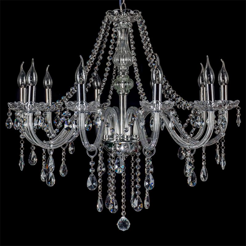 Silva Luxury Candlestick Clear Crystal Chandelier - Lamp Copper