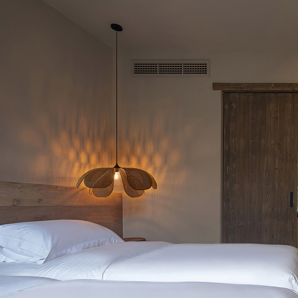 Aiko Handmade Pendant Light, Rattan/Willow Weave - Lamp Copper