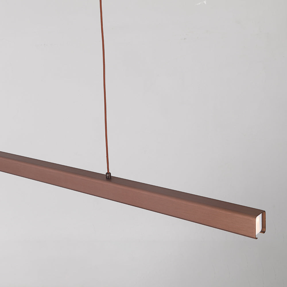 Thala Modern Linear Metal LED Pendant Light Black/Brown - Lamp Copper