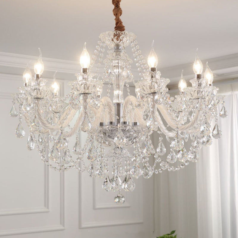 Silva Chandelier French Crystal Living Room Dining Room - Lamp Copper
