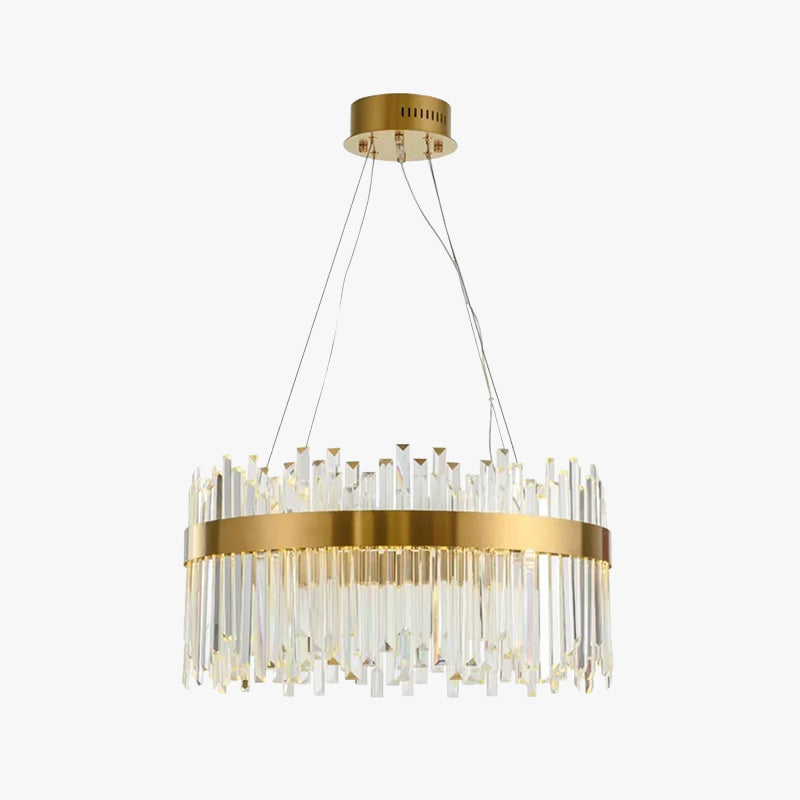 Kristy Modern Round/Rectangular Chain Chandelier, Gold - Lamp Copper