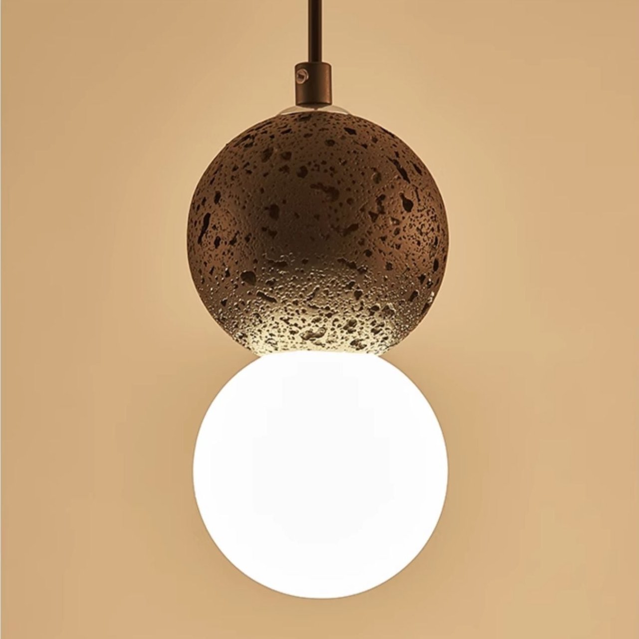 Kessie Pendant Light Travertine - Lamp Copper