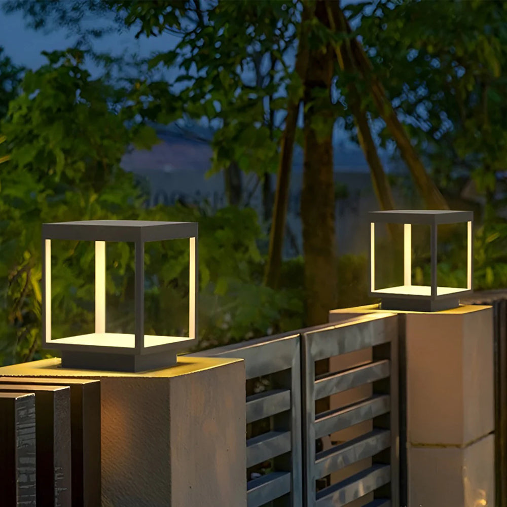 Ferra Contemporary Solar Rechargeable Outdoor Floor Lamp - Lamp Copper