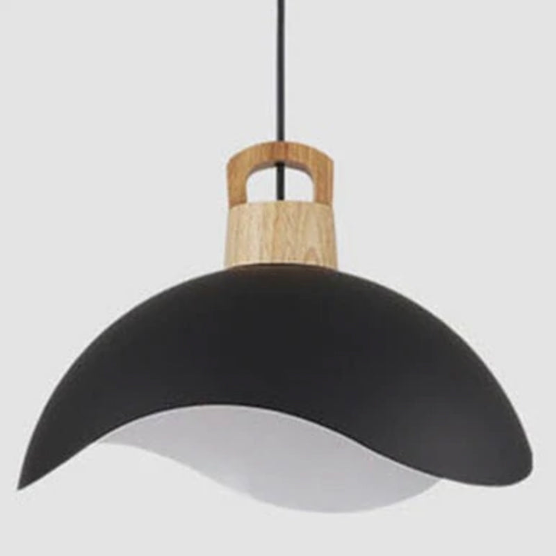 Valentina Colorful Shade Single Pendant Lights, Wood & Metal - Lamp Copper