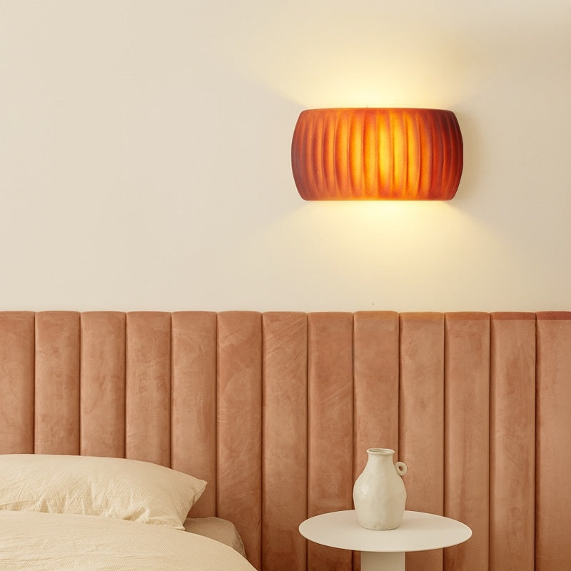 Aria Modern LED Indoor Wall Lamp Orange/Green Resin Bedroom - Lamp Copper