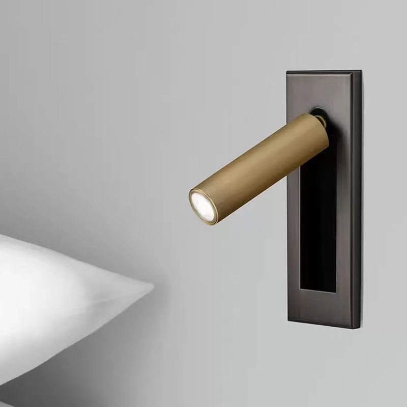 Arisha Modern Rotatable Bedside Sconce, Cylindrical/Square - Lamp Copper