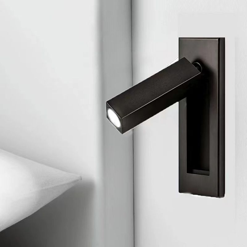 Arisha Modern Rotatable Bedside Sconce, Cylindrical/Square - Lamp Copper