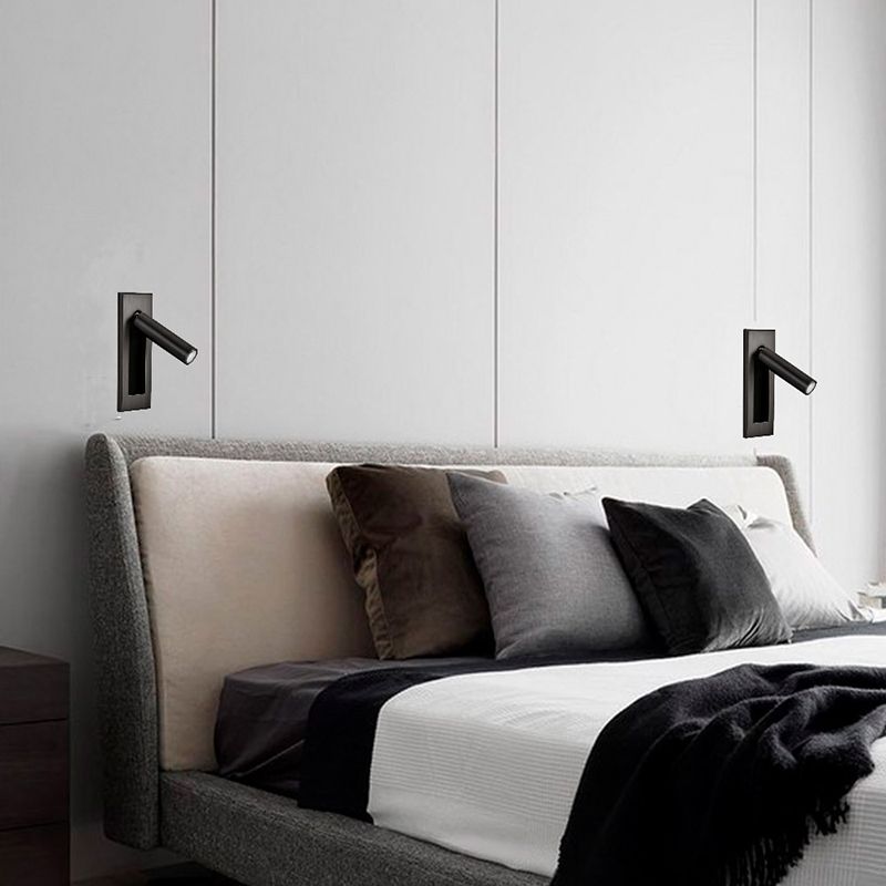 Arisha Modern Rotatable Bedside Sconce, Cylindrical/Square - Lamp Copper