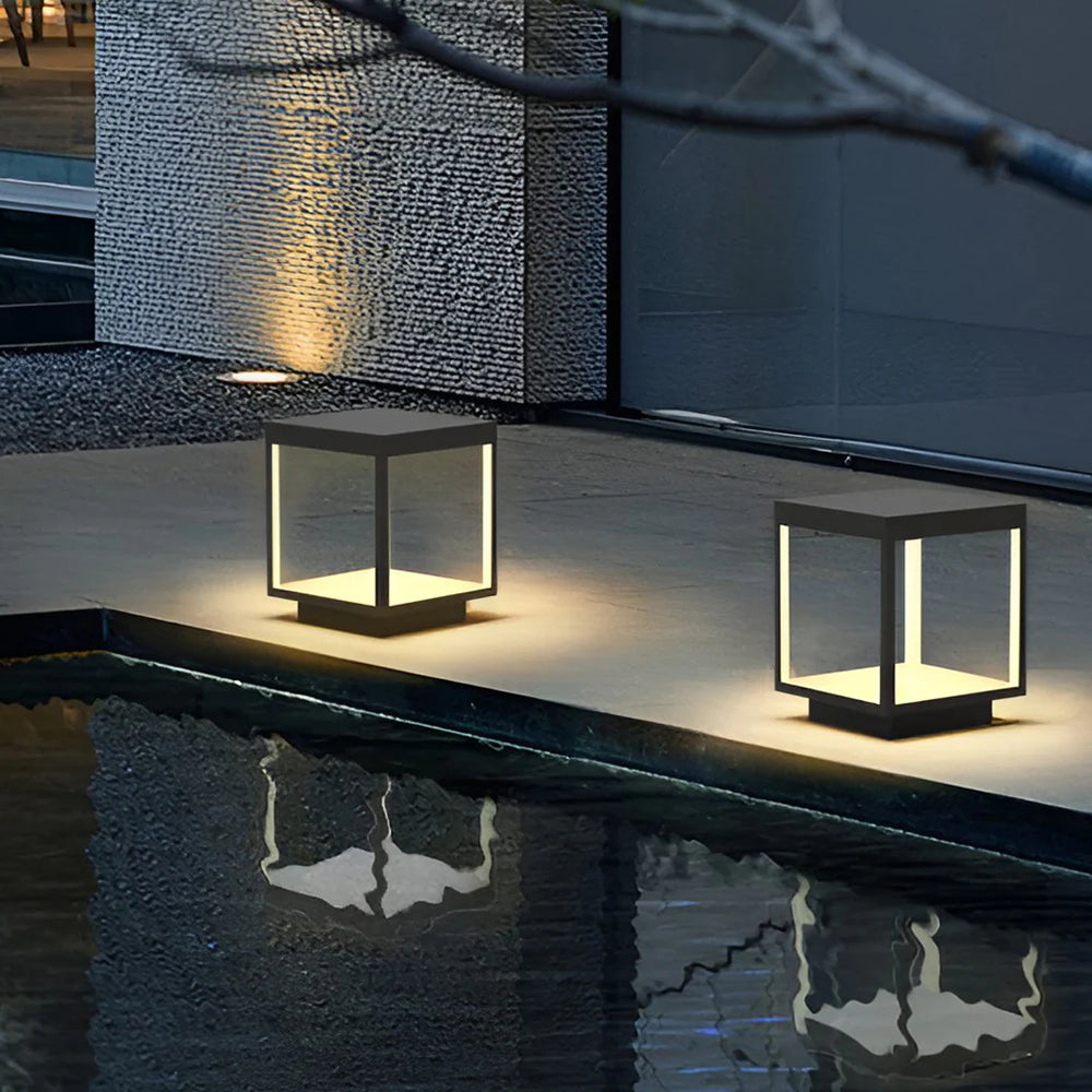 Ferra Contemporary Solar Rechargeable Outdoor Floor Lamp - Lamp Copper